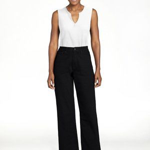 NWT Free Assembly THE Full Wide Straight BLACK Jeans Size 8 Great for Boots !!